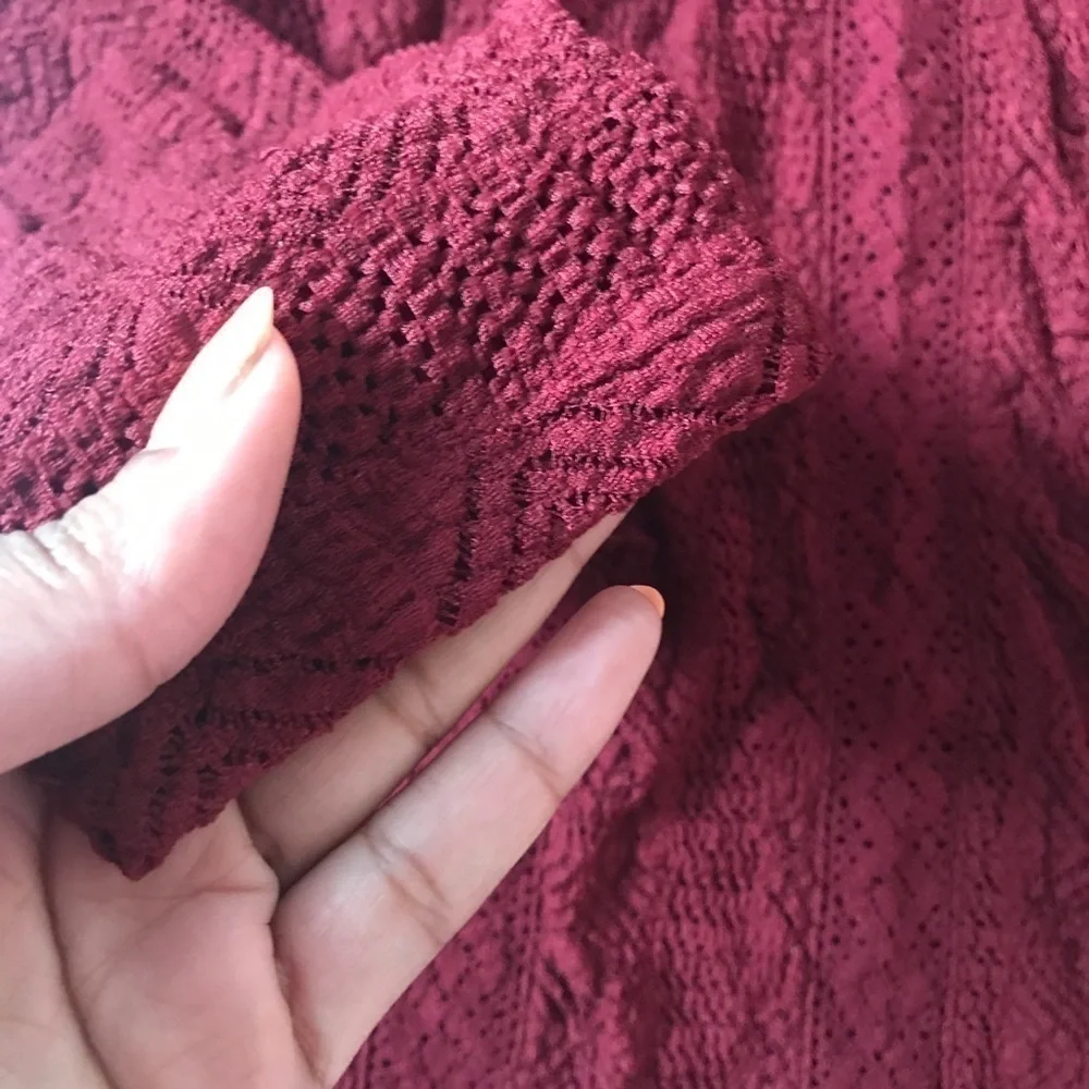 Meadow Rue | Burgundy Lace Melange Top